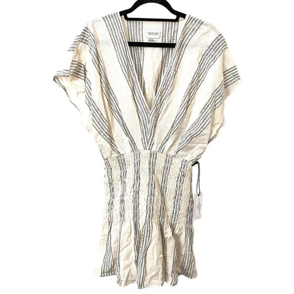 SAYLOR Astrud Woven Sequin Striped Mini Dress NWT Small - Picture 3 of 5